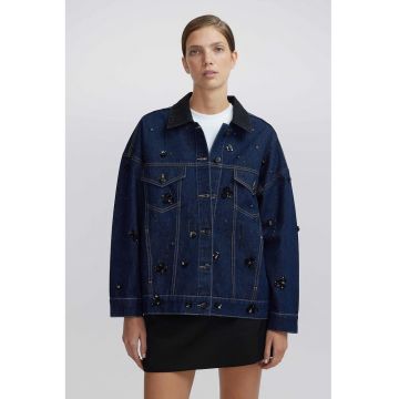 Jacheta din denim cu paiete
