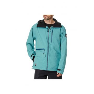 Jacheta sportiva pentru barbati  S. Carlson Stretch Quest - impermeabila - cu gluga - albastra - poliester