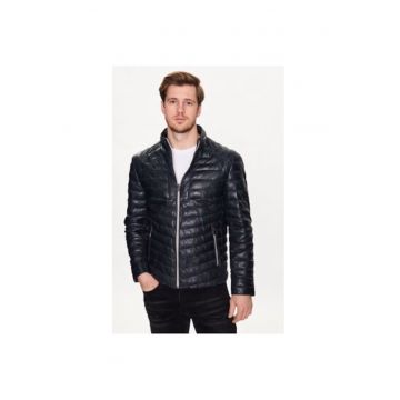 Geaca barbati -  302896691 - Piele naturala - Albastru