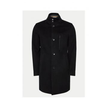 Palton  pentru barbati - negru - lana si casmir -