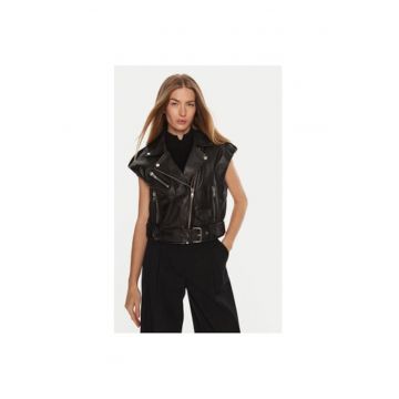 Vesta dama -  304328541 - Piele naturala - Negru