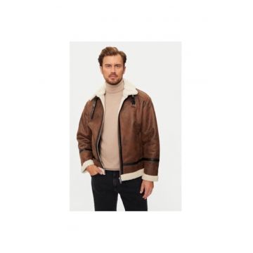 Geaca barbati -  304439391 - Piele ecologica - S INTL - Maro