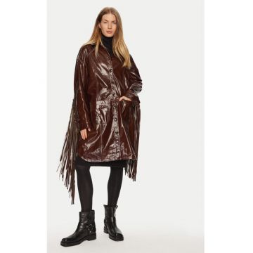 Palton dama -  304550331 - Piele naturala - Maro