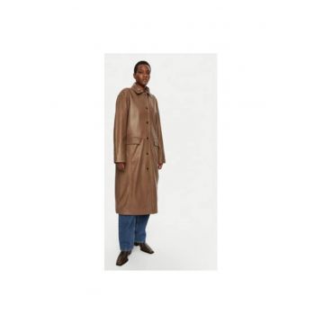 Palton dama -  304944307 - Piele naturala - Maro