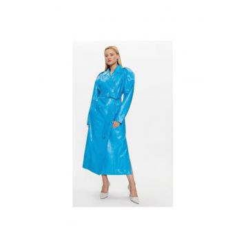 Trench dama -  302827749 - Piele ecologica - 38 EU - Albastru
