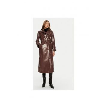 Trench dama -  304991226 - Piele ecologica - Maro