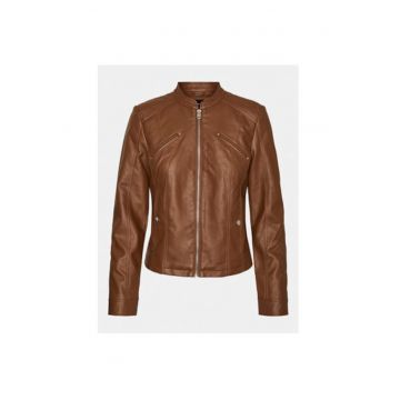 Geaca dama -  303613747 - Piele Ecologica - XS INTL - Maro