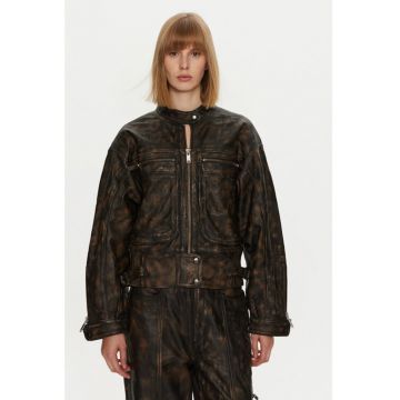 Geaca dama -  304134999 - Piele naturala - Maro