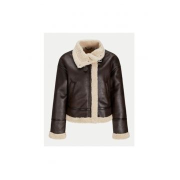Geaca dama -  304517747 - Piele ecologica - M INTL - Maro