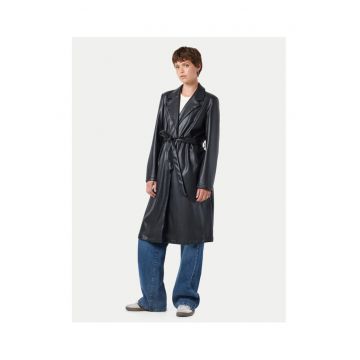 Palton dama -  304807770 - Piele ecologica - Negru - Negru