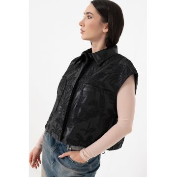 Jacheta de piele ecologica cu maneci scurte