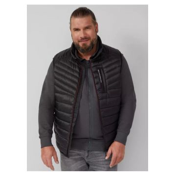 Big Sizes Vesta barbati - fara gluga cu buzunare oblice si croiala Regular fit - Negru -
