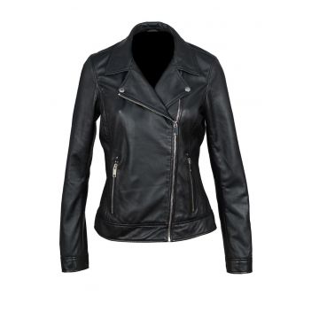 Geaca biker de piele naturala Afida -