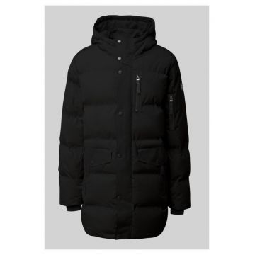 Geaca lunga barbati cu gluga - rezistenta la apa - Regular fit - Negru -