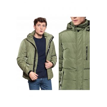 Jacheta De Iarna -  Jacheta Protector - Croiala Regulara - Verde - 4 Buzunare - Fermoar - 1 Bucata
