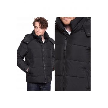 Jacheta De Iarna -  Onsgrant Puffa Jacket - Croi Normal - Fermoar - Negru - 100% Poliester