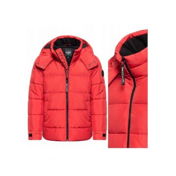 Jacheta De Iarna -  Onsgrant Puffa Jacket - Croiala Normala - Fermoar - Rosu - 2 Buzunare - Rosu