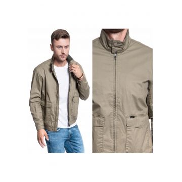 Jacheta De Tranzitie -  Harrington Jacket - Croi Normal - Fermuar - 5 Buzunare - 100% Bumbac - Verde Oliv