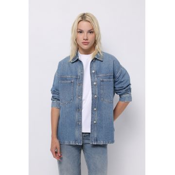 Jacheta lejera din denim cu buzunare