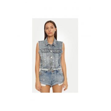 Vesta dama -  304604225 - Bumbac - Albastru