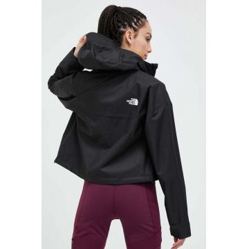 The North Face jacheta de exterior Cropped Quest culoarea negru, de tranzitie, oversize