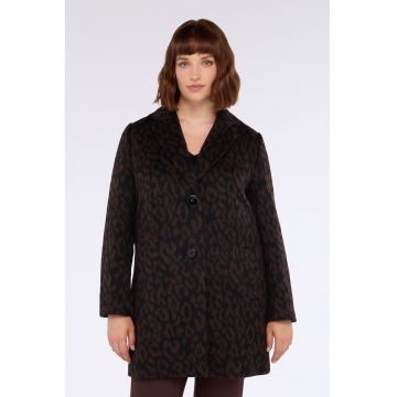 Haina din amestec de lana cu animal print