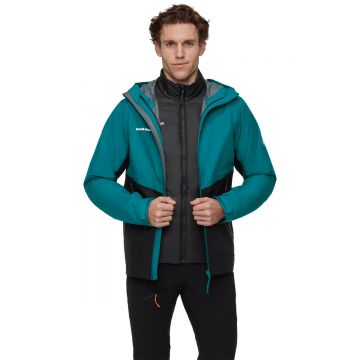 Jacheta Barbati Mammutalto Light 3 In 1 Hs Hooded Deep Teal-black