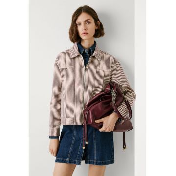 Jacheta-camasa cu model in dungi si fermoar