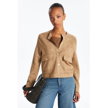 Jacheta crop cu capse
