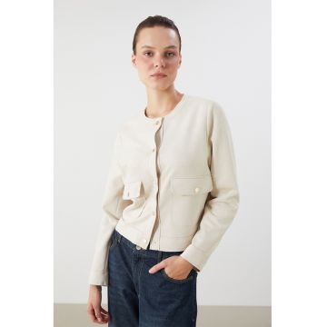 Jacheta crop cu capse