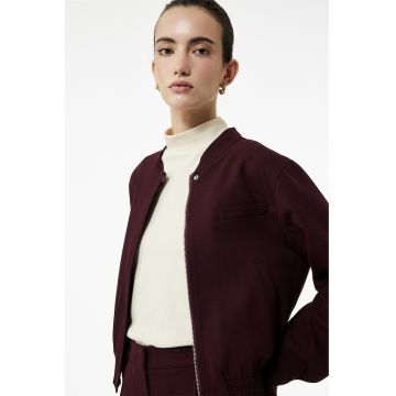 Jacheta crop cu fermoar