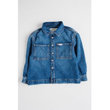 Jacheta de denim cu buzunare pe piept