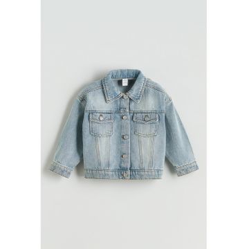 Jacheta din denim cu aspect decolorat