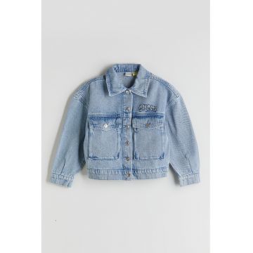 Jacheta din denim cu imprimeu Stitch