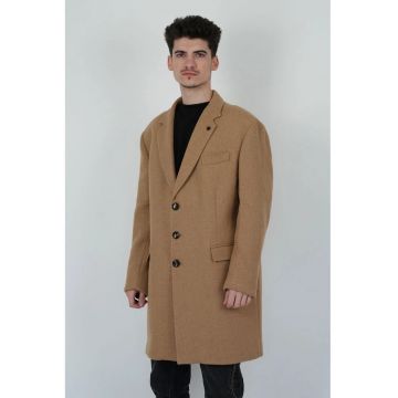 Palton regular fit cu buzunare frontale
