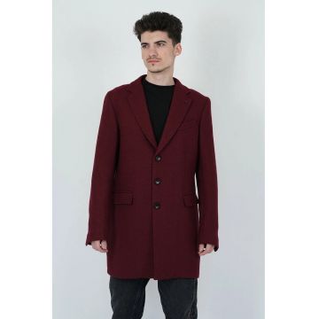Palton regular fit cu buzunare frontale