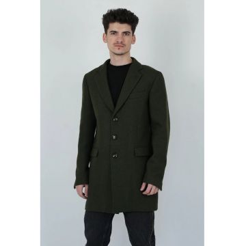 Palton regular fit cu buzunare frontale