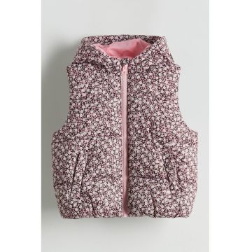 Vesta cu model floral si gluga