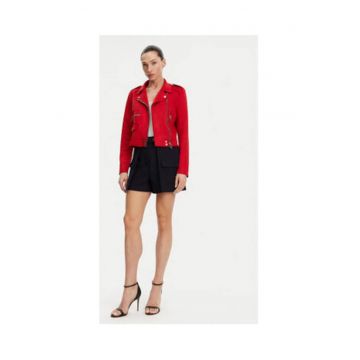 Geaca dama -  MORGAN-241-GOUSMI 1009 CERISE - imitatie de piele - rosu