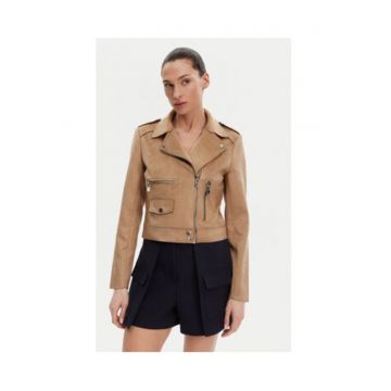 Geaca dama -  MORGAN-241-GOUSMI 969 CAMEL - imitatie de piele - bej - 100% ecologica