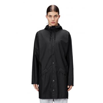 Geaca lunga de ploaie unisex  12020-01 - poliester - impermeabila - antivant - negru -