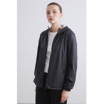 Jacheta de ploaie reversibila - cu gluga