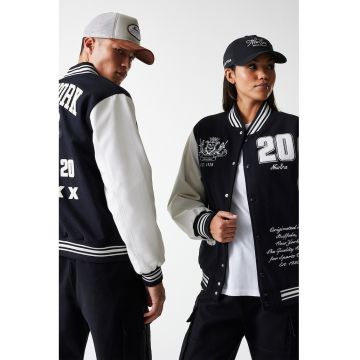 Jacheta Varsity unisex din amestec de lana cu aplicatie