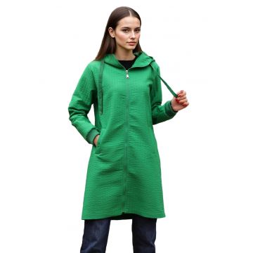 Palton lung -  Poliester - Verde smarald