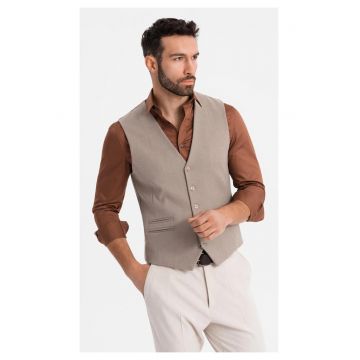 Vesta de costum cu detalii clasice si captuseala  OM-BLZV-0142