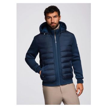 Jacheta bomber matlasata cu gluga si maneci tricotate  OM-JALP-0298