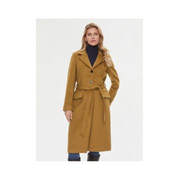 Palton dama -  302996414 - Lana/Poliester reciclat - Maro - Maro