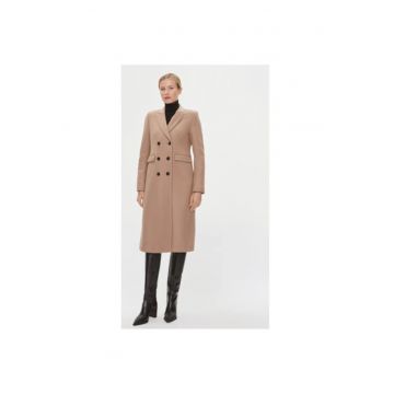 Palton dama -  303364878 - Lana/Poliamida - 34 EU - Bej