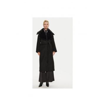 Palton dama -  304009983 - Lana/Poliester reciclat - Negru