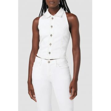 Vesta din denim  alb -